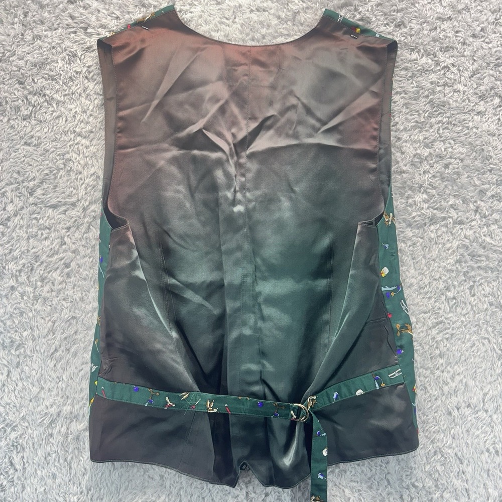 Vintage Warner Bros Studio Store Wile E Coyote Silk Vest Mens Medium 1995 Flawed - Picture 12 of 15